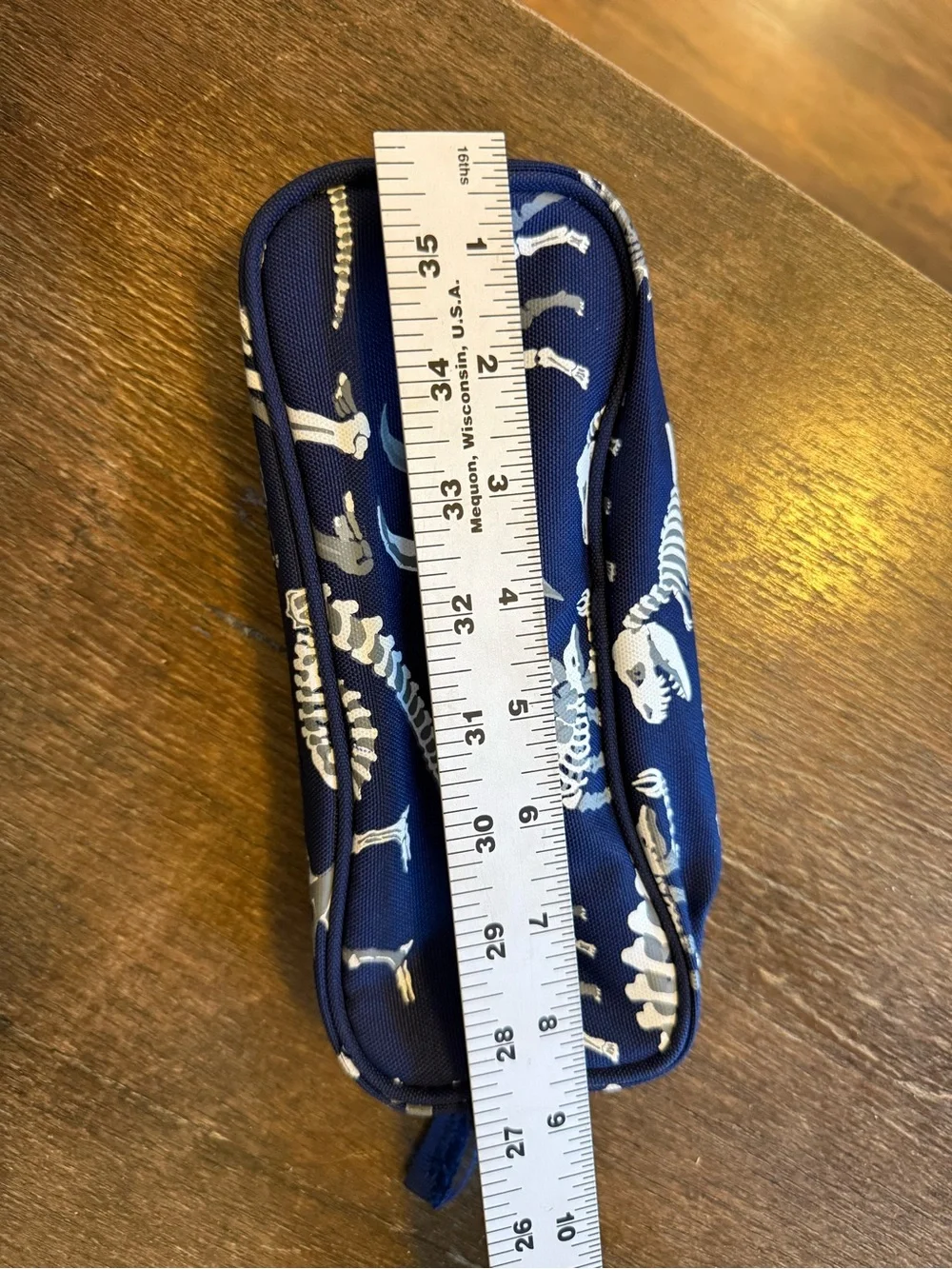 Pottery Barn Kids Dino Bone Pencil Case Blue Pouch